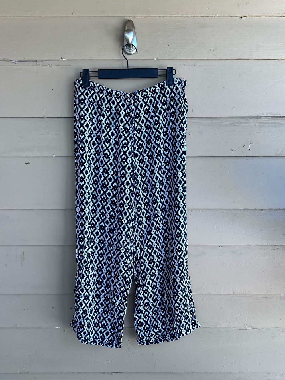 Max Studio Aztec Print Pull On Cropped Pants Size M Boho Casual
